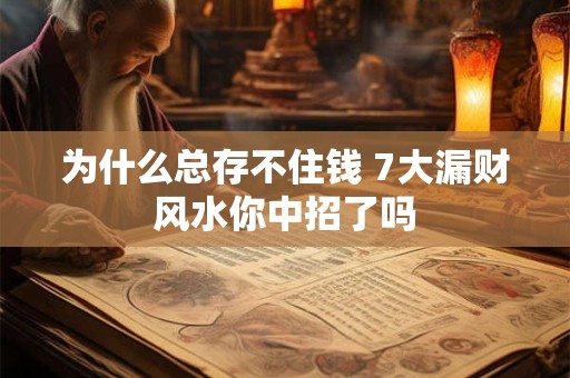 为什么总存不住钱 7大漏财风水你中招了吗