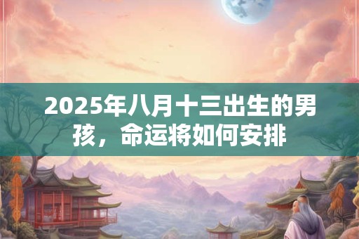 2025年八月十三出生的男孩，命运将如何安排