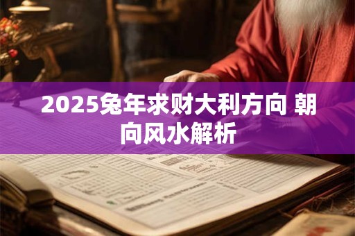 2025兔年求财大利方向 朝向风水解析