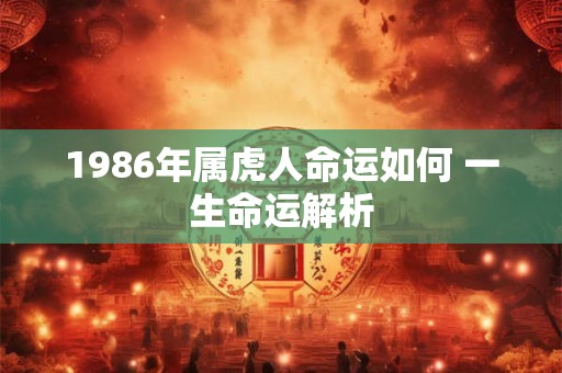 1986年属虎人命运如何 一生命运解析