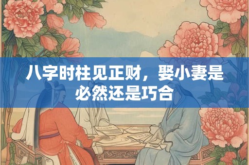 八字时柱见正财，娶小妻是必然还是巧合