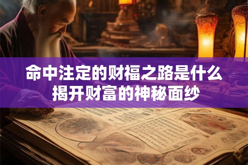 命中注定的财福之路是什么 揭开财富的神秘面纱