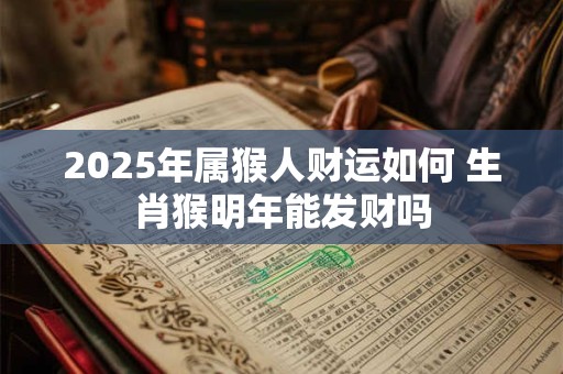 2025年属猴人财运如何 生肖猴明年能发财吗