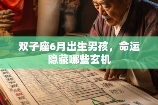 双子座6月出生男孩，命运隐藏哪些玄机