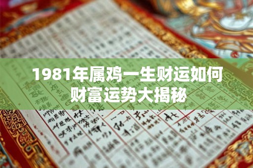 1981年属鸡一生财运如何 财富运势大揭秘