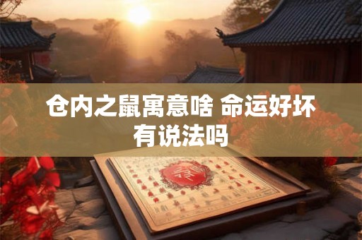 仓内之鼠寓意啥 命运好坏有说法吗