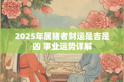 2025年属猪者财运是吉是凶 事业运势详解