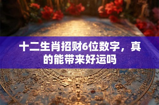 十二生肖招财6位数字，真的能带来好运吗