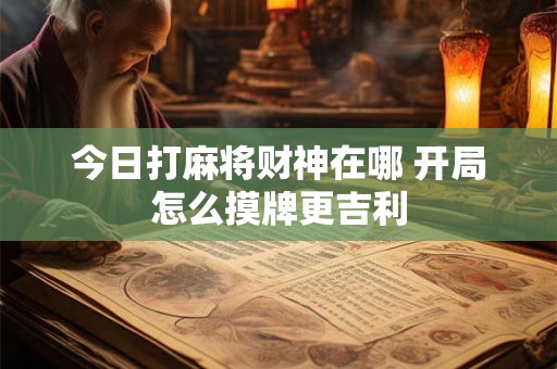 今日打麻将财神在哪 开局怎么摸牌更吉利
