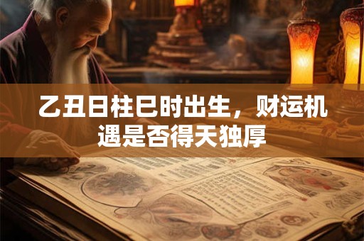乙丑日柱巳时出生，财运机遇是否得天独厚