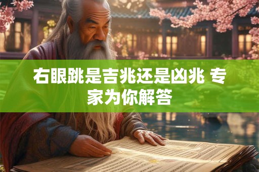 右眼跳是吉兆还是凶兆 专家为你解答