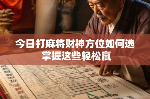 今日打麻将财神方位如何选 掌握这些轻松赢