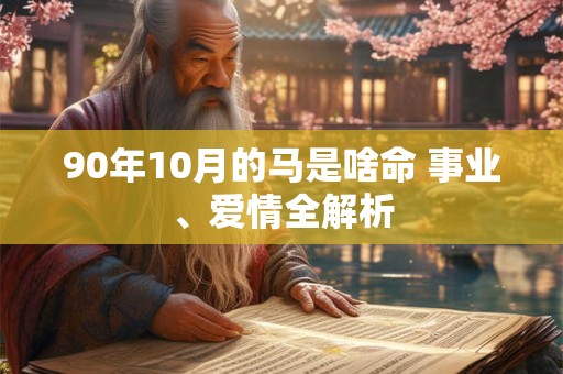 90年10月的马是啥命 事业、爱情全解析