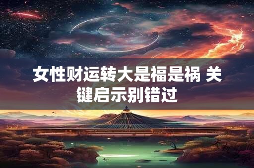 女性财运转大是福是祸 关键启示别错过