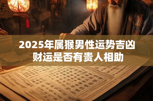 2025年属猴男性运势吉凶 财运是否有贵人相助