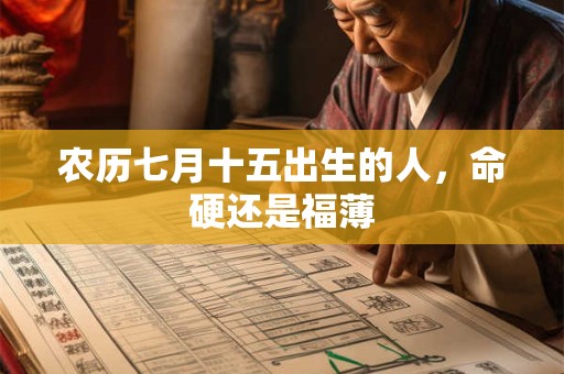 农历七月十五出生的人，命硬还是福薄