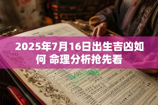 2025年7月16日出生吉凶如何 命理分析抢先看