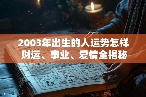 2003年出生的人运势怎样 财运、事业、爱情全揭秘 2003年出生的人运势怎样 财运、事业、爱情全揭秘