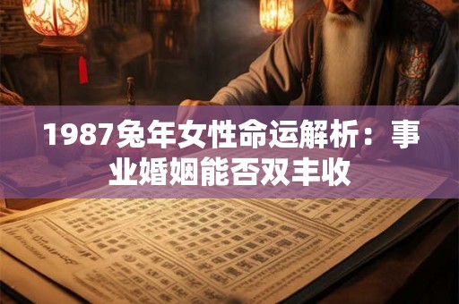 1987兔年女性命运解析：事业婚姻能否双丰收
