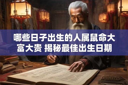 哪些日子出生的人属鼠命大富大贵 揭秘最佳出生日期