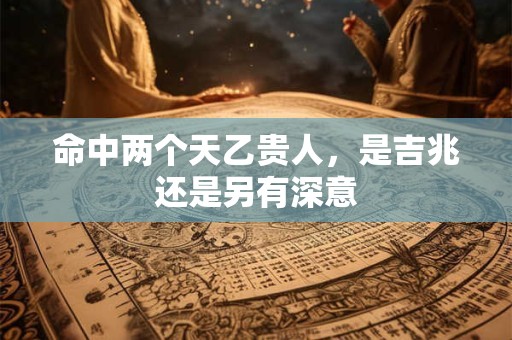 命中两个天乙贵人，是吉兆还是另有深意