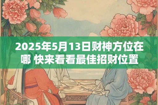 2025年5月13日财神方位在哪 快来看看最佳招财位置