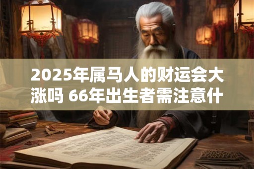 2025年属马人的财运会大涨吗 66年出生者需注意什么