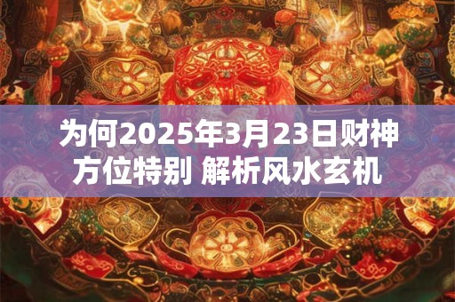 为何2025年3月23日财神方位特别 解析风水玄机