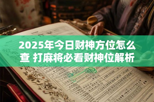 2025年今日财神方位怎么查 打麻将必看财神位解析