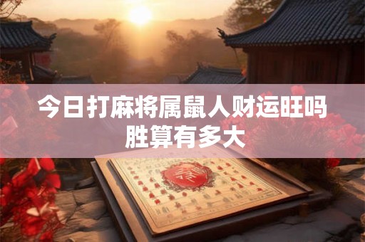 今日打麻将属鼠人财运旺吗 胜算有多大