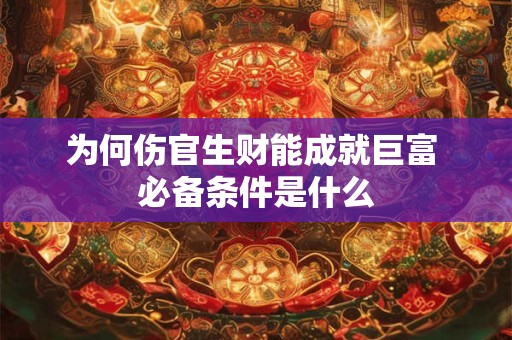 为何伤官生财能成就巨富 必备条件是什么