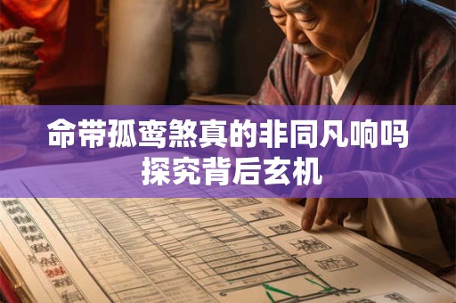 命带孤鸾煞真的非同凡响吗 探究背后玄机
