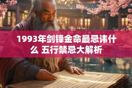 1993年剑锋金命最忌讳什么 五行禁忌大解析