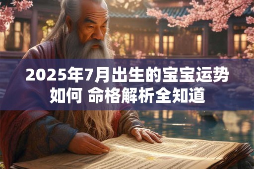 2025年7月出生的宝宝运势如何 命格解析全知道