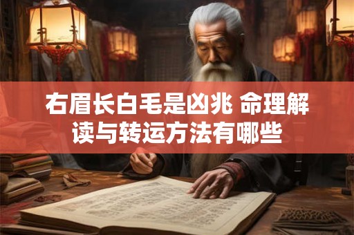 右眉长白毛是凶兆 命理解读与转运方法有哪些