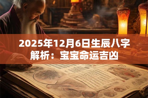 2025年12月6日生辰八字解析：宝宝命运吉凶