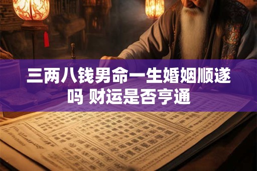 三两八钱男命一生婚姻顺遂吗 财运是否亨通
