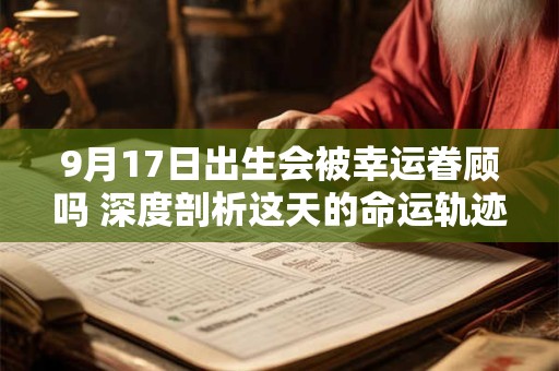 详细阅读:9月17日出生会被幸运眷顾吗 深度剖析这天的命运轨迹 9月17日出生会被幸运眷顾吗 深度剖析这天的命运轨迹