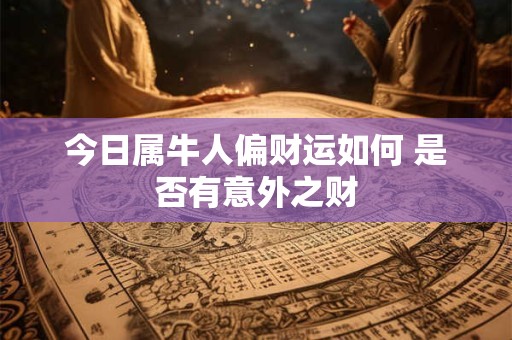 今日属牛人偏财运如何 是否有意外之财