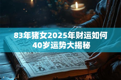 83年猪女2025年财运如何 40岁运势大揭秘