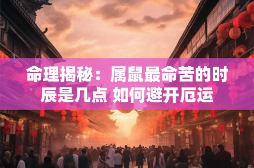 命理揭秘：属鼠最命苦的时辰是几点 如何避开厄运