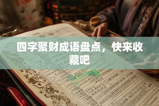 四字聚财成语盘点，快来收藏吧