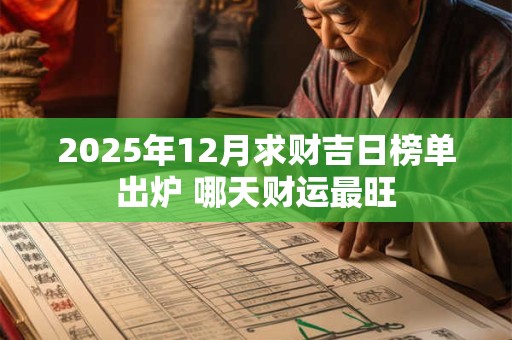 2025年12月求财吉日榜单出炉 哪天财运最旺