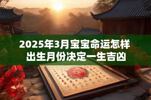2025年3月宝宝命运怎样 出生月份决定一生吉凶