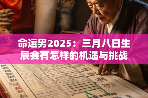 命运男2025：三月八日生辰会有怎样的机遇与挑战