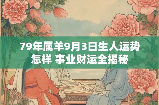 79年属羊9月3日生人运势怎样 事业财运全揭秘
