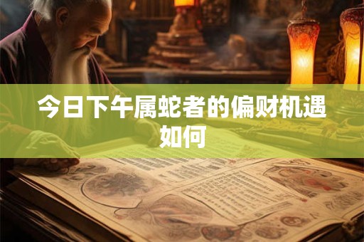 今日下午属蛇者的偏财机遇如何 今日下午属蛇者的偏财机遇如何