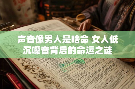 声音像男人是啥命 女人低沉嗓音背后的命运之谜