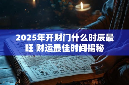 2025年开财门什么时辰最旺 财运最佳时间揭秘
