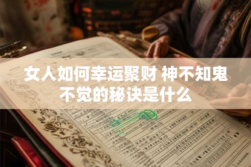 女人如何幸运聚财 神不知鬼不觉的秘诀是什么
